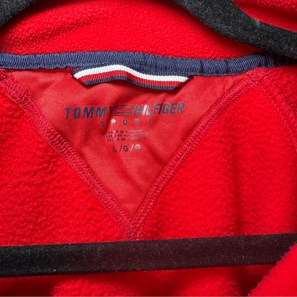 Tommy Hilfiger Sport Red Fleece Pullover - Picture 2 of 5